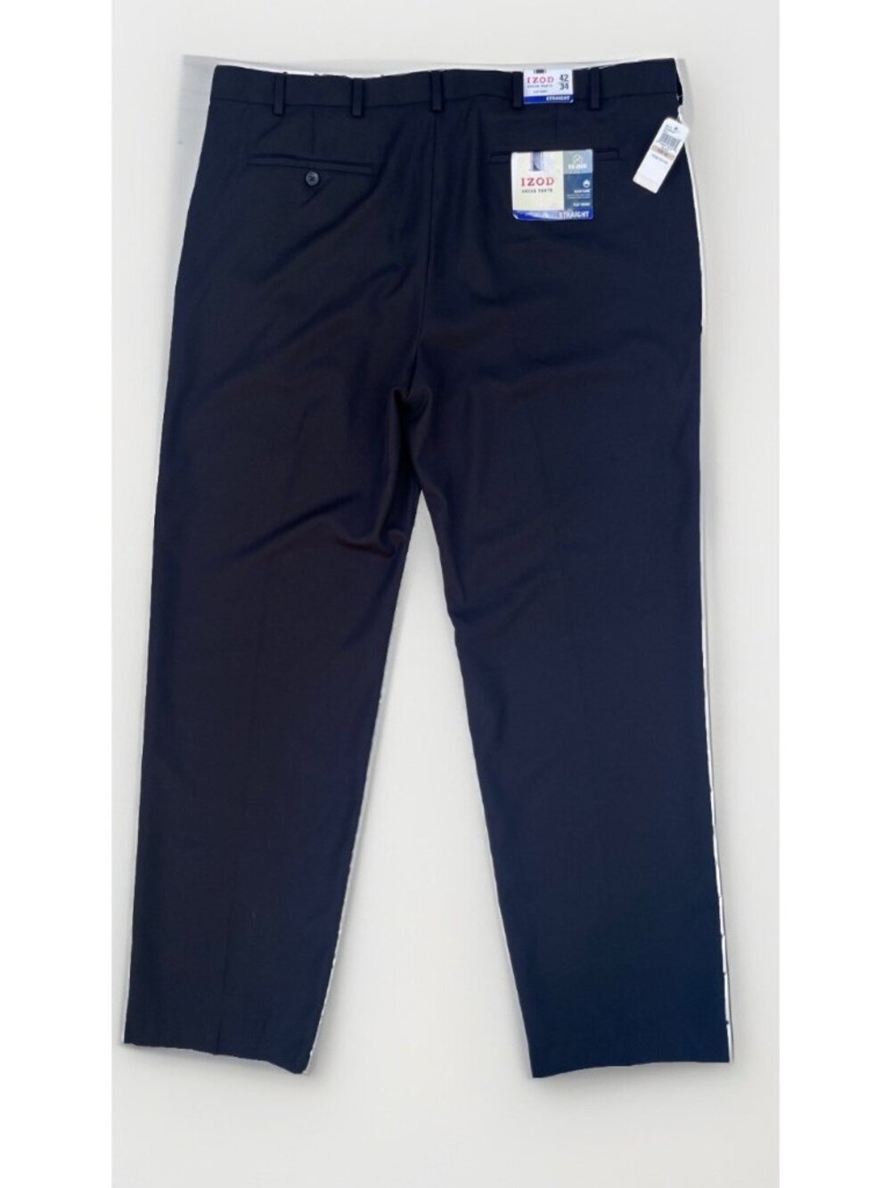 Izod Men’s Black Dress Pants 40Wx30L Straight Fit Flat Front Stretch Non-Iron - Picture 3 of 11